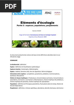 Eléments d'écologie