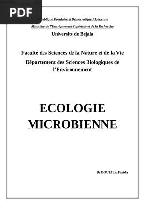 Ecologie Microbienne