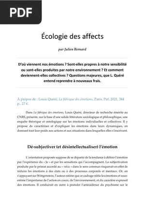 Écologie des affects