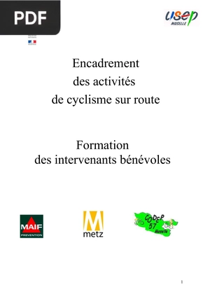 Encadrement des activités de cyclisme sur route