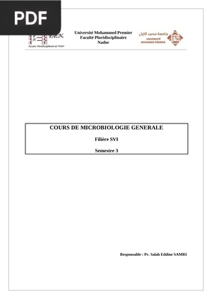 Cours de microbiologie generale