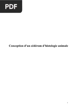 Conception d'un cédérom d'histologie animale