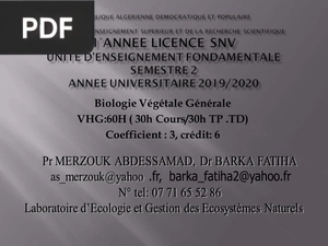 Biologie Végétale Générale