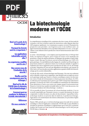 La biotechnologie moderne et l’OCDE
