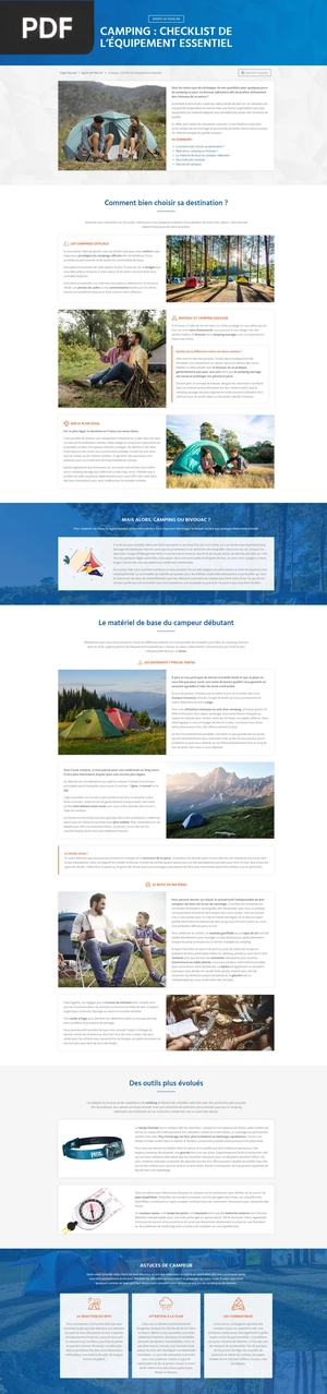 Camping, checklist de l'equipement essentiel