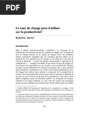 Le taux de change peut-il influer sur la productivité ?