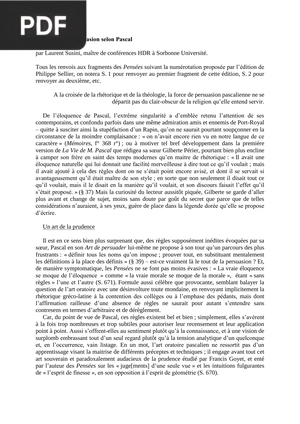 L’art de la persuasion selon Pascal