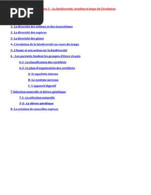 La biodiversité, résultat et étape de l'évolution