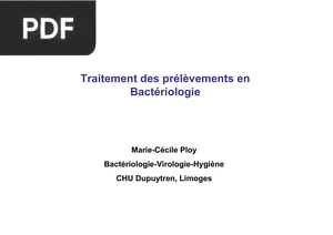 Traitement des prélèvements en Bactériologie