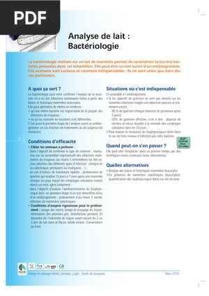 Analyse de lait, bacteriologie