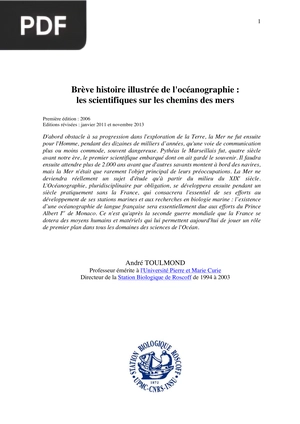 Brève histoire illustrée de l'océanographie