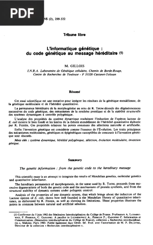 L’informatique génétique