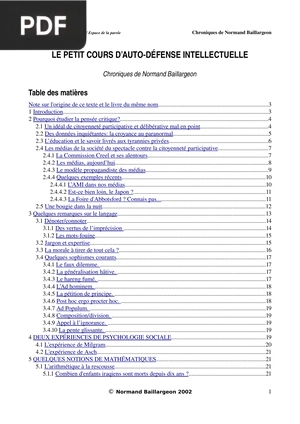 Le petit cours autodefense intellectuelle