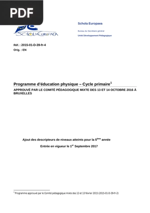 Programme d’éducation physique