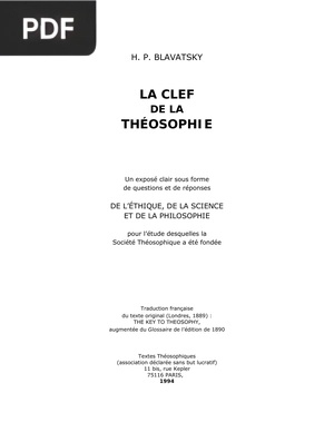 La Clef de la Théosophie