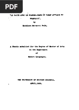 Le pacte avec le diable