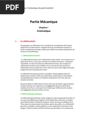 Cinématique du point matériel