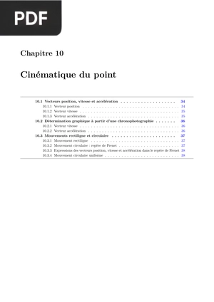Cinématique du point