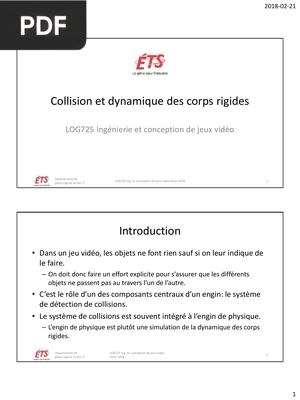 Collision et dynamique des corps rigides