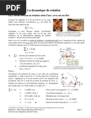 La dynamique de rotation