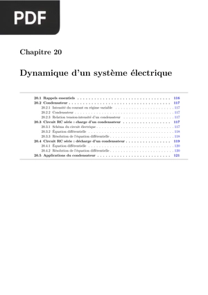 Dynamique d’un système électrique