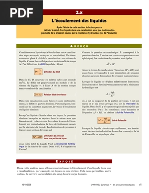 L’écoulement des liquides