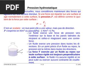 Pression hydrostatique