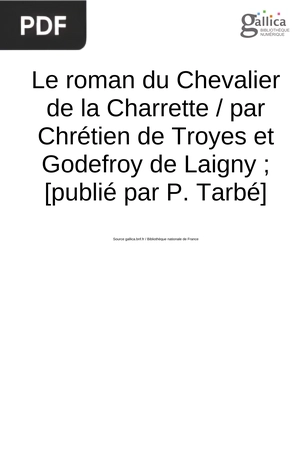 Lancelot Ou Le Chevalier De La Charrette