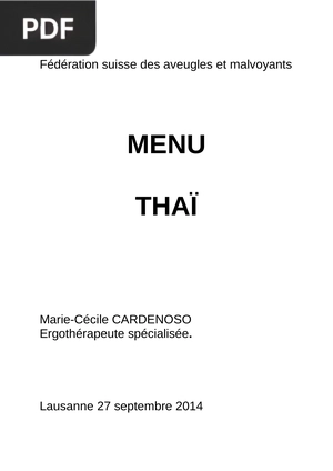 Recettes Menu Thaï