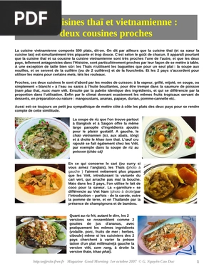 Les cuisines thaï et vietnamienne
