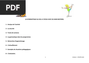 Gymnastique au sol à l'école