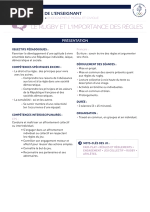 Le Rugby et l’importance des règles