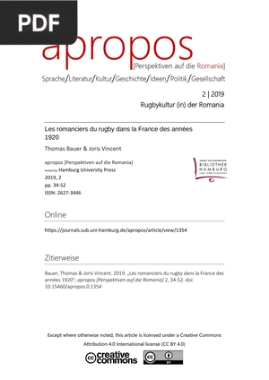 Les romanciers du rugby dans la France des années 1920