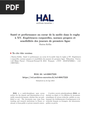 Santé et performance au coeur de la mel´ee dans le rugby a XV