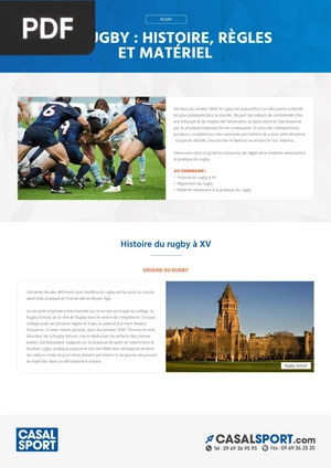 Le rugby histoire regles et materiel
