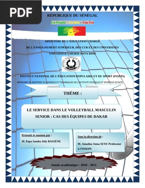 Le service dans le volleyball masculin senior