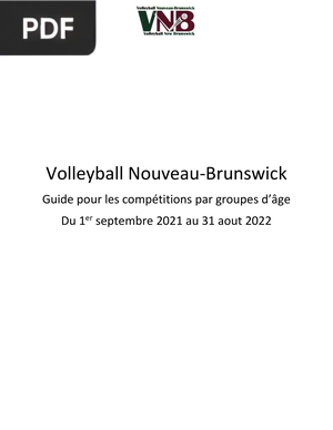 Guide pour les compétitions par groupes d’âge