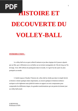 Histoire et découverte du Volleyball