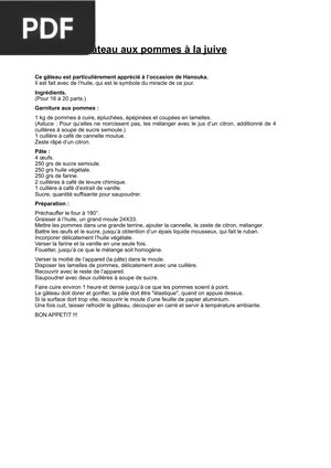 Gâteau aux pommes à la juive