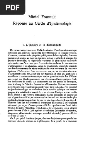 Réponse au Cercle d'épistémologie