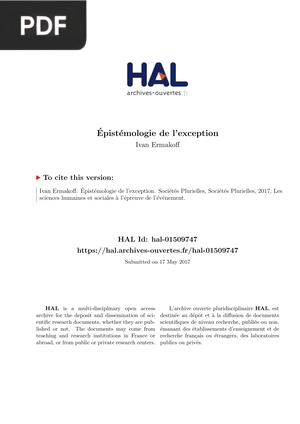 Epistemologie de l’exception