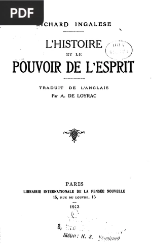 L'histoire et le pouvoir de l'esprit