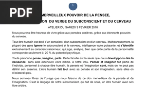 Le merveilleux pouvoir de la pensée