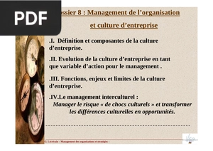Management de l’organisation et culture d’entreprise