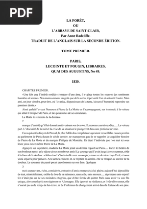 La forêt, ou l'abbaye de Saint-Clair