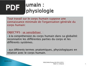 Le corps humain : anatomie/physiologie