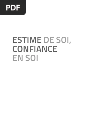 Estime de soi, confiance en soi