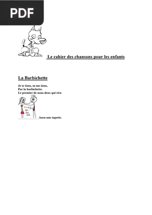 Le cahier des chansons pour les enfants