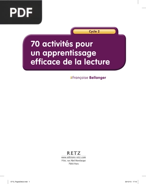70 activités pour un apprentissage efficace de la lecture