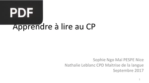Apprendre à lire au CP